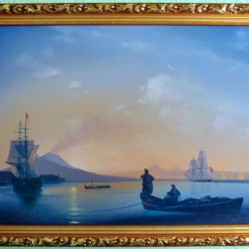 Pintura intitulada "Morning in the bay" por Aleksandr Sokolov, Obras de arte originais, Óleo