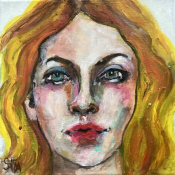 Painting titled "Billie" by Soffya, Original Artwork, Acrylic