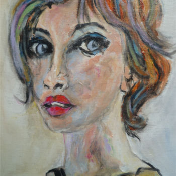 Painting titled "Angie" by Soffya, Original Artwork, Acrylic