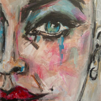 Painting titled "Dans le regard de B…" by Soffya, Original Artwork, Acrylic