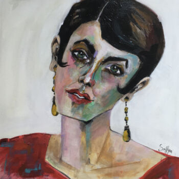 Painting titled "Greta" by Soffya, Original Artwork, Acrylic