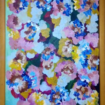 Pintura intitulada "Falando com as flor…" por Sofia Brochado, Obras de arte originais, Acrílico