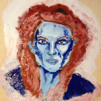 Peinture intitulée ""Red Head"" par Sofia De Segonzac, Œuvre d'art originale, Acrylique