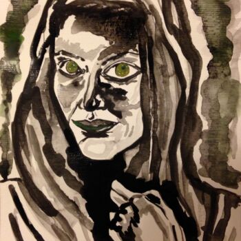 Pintura titulada "green eyes" por Sofia De Segonzac, Obra de arte original