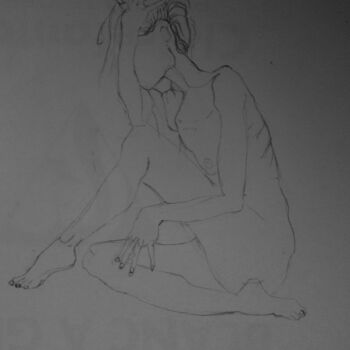 Drawing titled "Femme" by Sofia De Segonzac, Original Artwork, Pencil