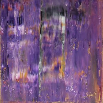 Malerei mit dem Titel "Purple Fog" von Sofia Nikolaou, Original-Kunstwerk, Acryl
