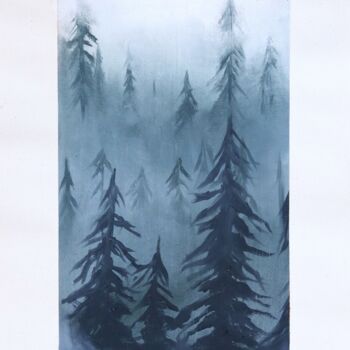 Картина под названием "Foresta americana" - Sofia Santoro, Подлинное произведение искусства, Масло