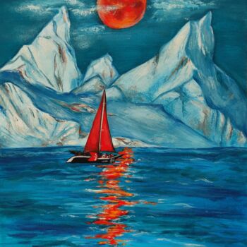 Картина под названием "Moonlight" - София Шилкина, Подлинное произведение искусства, Гуашь
