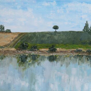 Malerei mit dem Titel "The little lake" von Sofia Still, Original-Kunstwerk, Öl