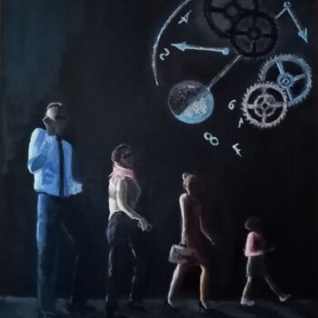 Painting titled "Time I" by Sofia Still, Original Artwork, Oil