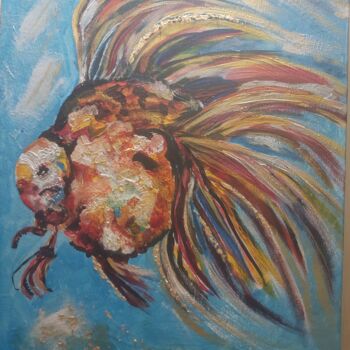 Картина под названием "Рыбка" - Sofia Ternoutskaia, Подлинное произведение искусства, Акрил Установлен на Деревянная рама дл…