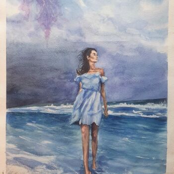 Peinture intitulée "Storm" par Sofia Vietvytska, Œuvre d'art originale, Aquarelle