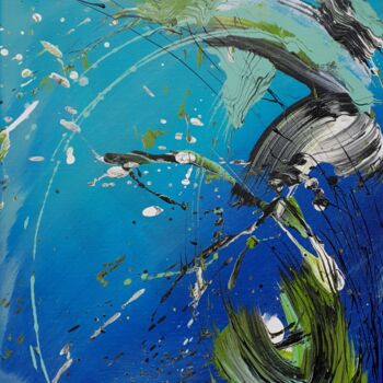 「The deep ocean is a…」というタイトルの絵画 Sofia Zolotovaによって, オリジナルのアートワーク, アクリル ウッドストレッチャーフレームにマウント
