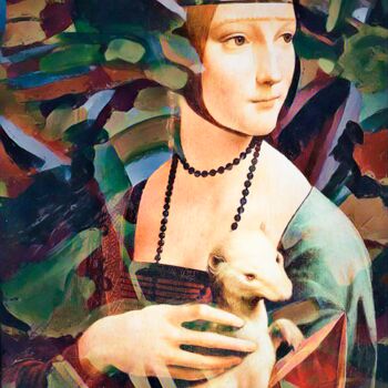 Arte digitale intitolato "La dama del armiño" da Sofialain, Opera d'arte originale, Pittura digitale