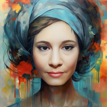 Digital Arts titled "Selfportrait II" by Sofialain, Original Artwork, Digital Painting