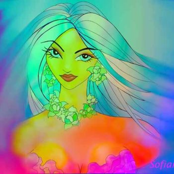 Arte digitale intitolato "Jazmine mermaid" da Sofianime, Opera d'arte originale