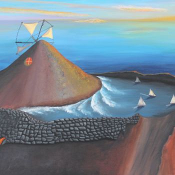 Pintura intitulada "PICO DE HISTÓRIAS" por Sofia Sant´Ana, Obras de arte originais, Acrílico Montado em Painel de madeira