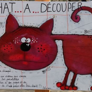 Malarstwo zatytułowany „Chat a découper” autorstwa Sofiecheze, Oryginalna praca