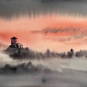 Painting titled "Mist" by Sofiia Kulichkova (Sonjakul), Original Artwork, Watercolor