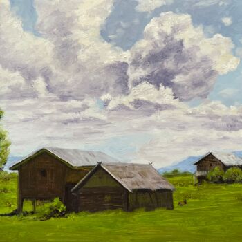 Peinture intitulée "Rural life" par Sofiia Kulichkova (Sonjakul), Œuvre d'art originale, Huile