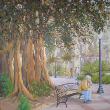 Pintura intitulada "plaza Gabriel Miro" por Jose Angel Sogorb Albertus, Obras de arte originais