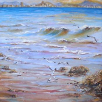 Pintura titulada "playa de los doce p…" por Jose Angel Sogorb Albertus, Obra de arte original