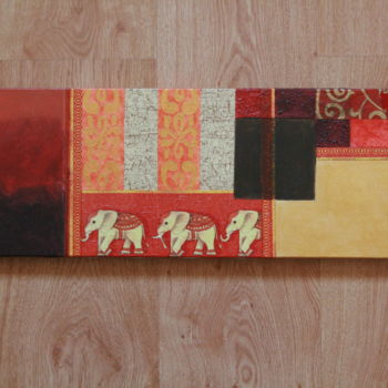 Painting titled "Elephants" by Soguer, Original Artwork, Other