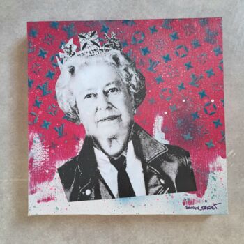 Collages intitulée "The Queen Pop Art" par Sohan_street, Œuvre d'art originale, Collages Monté sur Châssis en bois