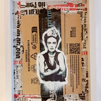 Collages titled "Frida Justify my lo…" by Sohan_street, Original Artwork, Collages Mounted on Wood Panel