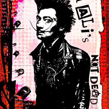 Digitale Kunst getiteld "Dali Punk is not de…" door Sohan_street, Origineel Kunstwerk, Digitale collage Gemonteerd op Alumin…