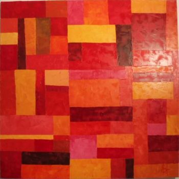 Schilderij getiteld "Abstraction rouge" door Sophie Hilbert, Origineel Kunstwerk