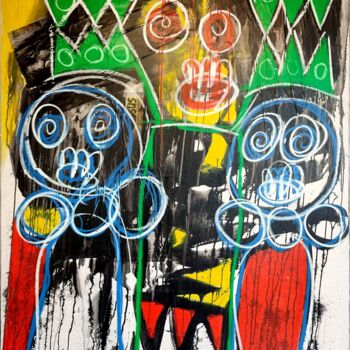 Malerei mit dem Titel "Les trois compagnons" von Soilioba, Original-Kunstwerk, Acryl