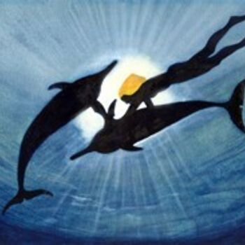 Painting titled "dauphins..." by Remy Soitout, Original Artwork