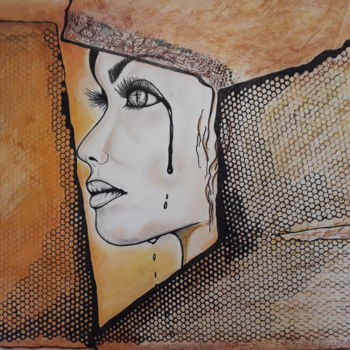 Peinture intitulée "larme.jpg" par Françoise Perron, Œuvre d'art originale, Acrylique