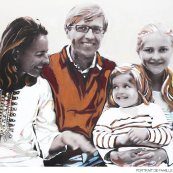 Peinture intitulée "FAMILLE B PORTRAIT…" par Soizick Martin, Œuvre d'art originale, Acrylique