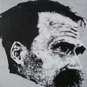 Painting titled "Nietzsche" by Sojo, Original Artwork, Oil