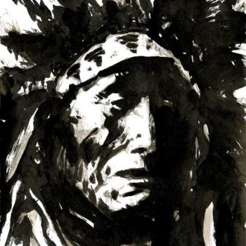 Dibujo titulada "Sioux Wanduna" por Sojo, Obra de arte original