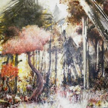 Painting titled "Forêt" by Sojo, Original Artwork