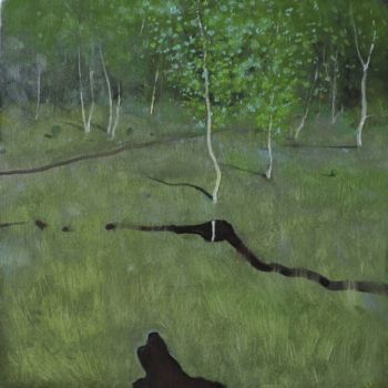 Картина под названием "Birch grove" - Igor Sokolov, Подлинное произведение искусства, Масло Установлен на Деревянная рама дл…