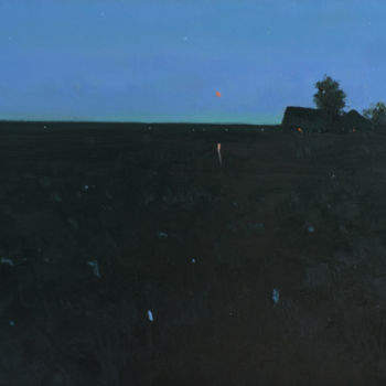 Картина под названием "Crazy moon" - Igor Sokolov, Подлинное произведение искусства, Масло Установлен на Деревянная рама для…