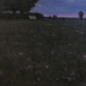 Painting titled "Silence of the night" by Igor Sokolov, Original Artwork, Oil Mounted on Wood Stretcher frame