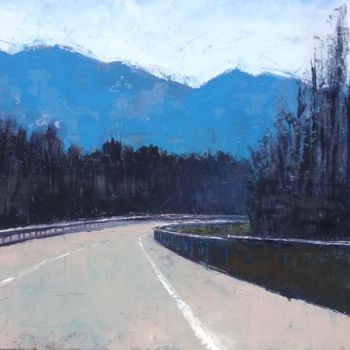 Peinture intitulée "L'auto-route" par Sola, Œuvre d'art originale, Huile Monté sur Châssis en bois