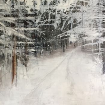 Peinture intitulée "Abris de glace" par Sola, Œuvre d'art originale, Huile Monté sur Châssis en bois