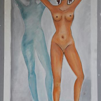 Painting titled "Corps humain et omb…" by Solang, Original Artwork, Acrylic