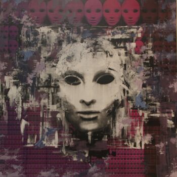 Painting titled "A Face Secreta." by Solange Alves, Original Artwork, Acrylic