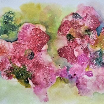 Painting titled "Bacche Ribes rilett…" by Solange Esposito (SEsposito), Original Artwork, Watercolor