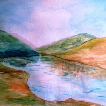 Pintura titulada "Lago in Vitoria" por Solange Esposito (SEsposito), Obra de arte original, Acuarela