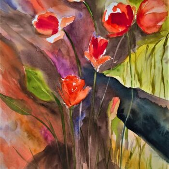Pintura intitulada "Ser ou não Ser" por Solange Esposito (SEsposito), Obras de arte originais, Aquarela