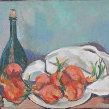 Pintura intitulada "Hommage à Cézanne" por Chéker, Obras de arte originais, Óleo Montado em Armação em madeira