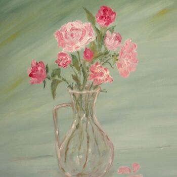Painting titled "roses du jardin de…" by Solange Palacios Dupont, Original Artwork